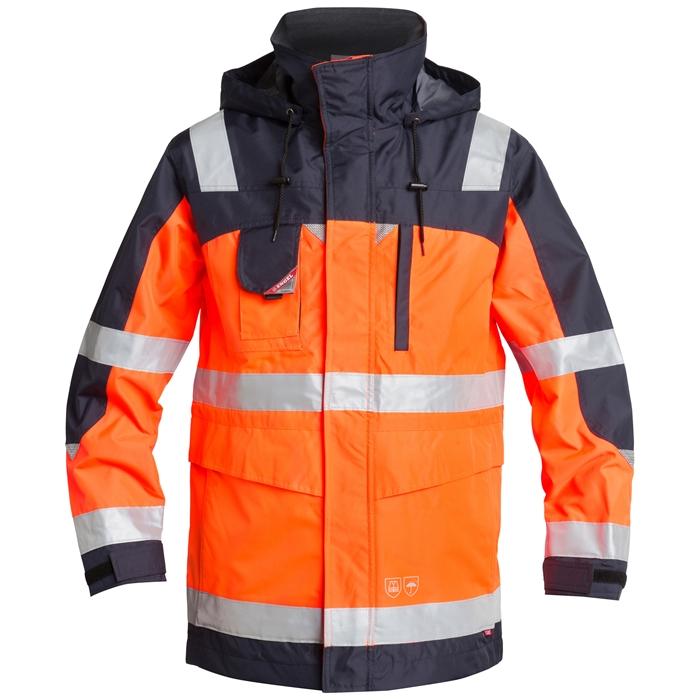 Fe Engel Vandtæt Parka Skaljakke i Orange Marine