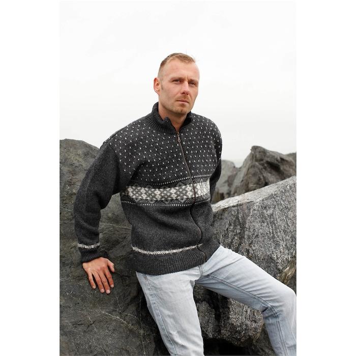 Strik Cardigan med Lynlås fra Wool Of Scandinavia - Kvalitet!
