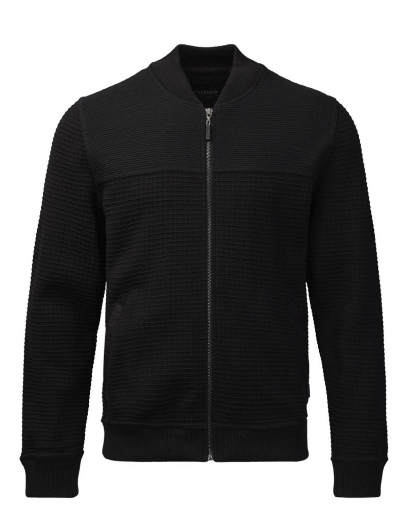 Stilfuld Dundee Cardigan Bomber 50124 til mænd - Sort