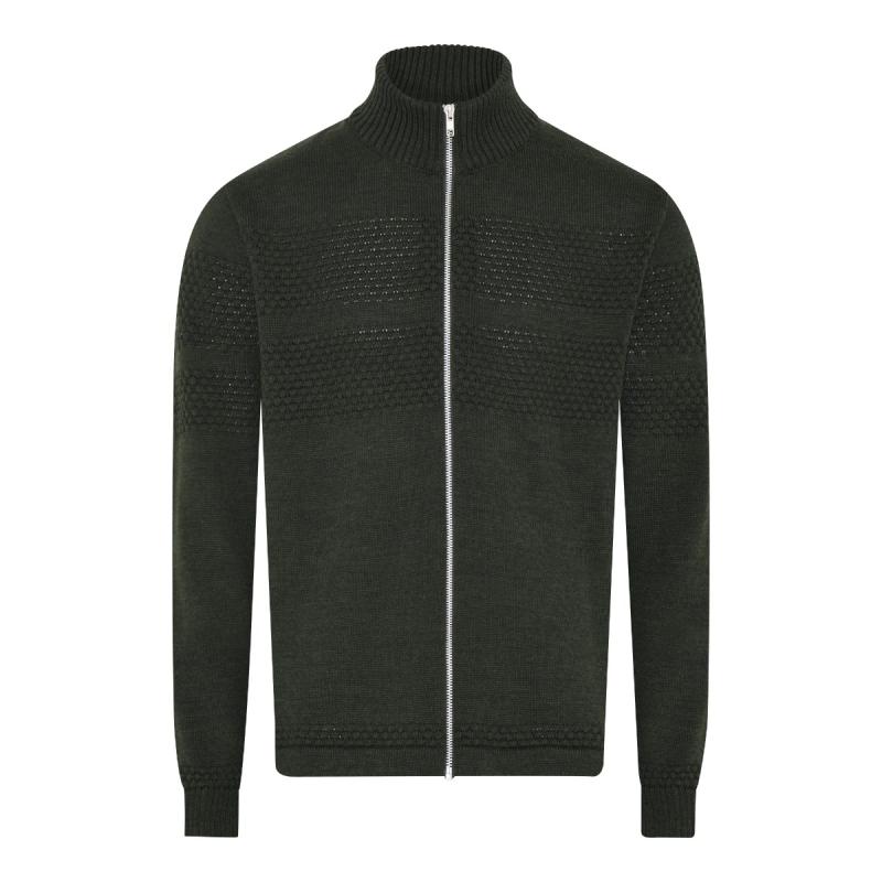 Saltum Cardigan 51134 i Olivenmelange – Stilfuld Komfort