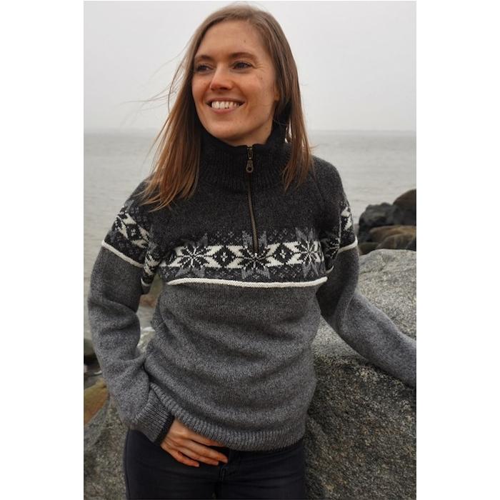 Norsk Strik Sweater fra Wool Of Scandinavia - Høj Hals