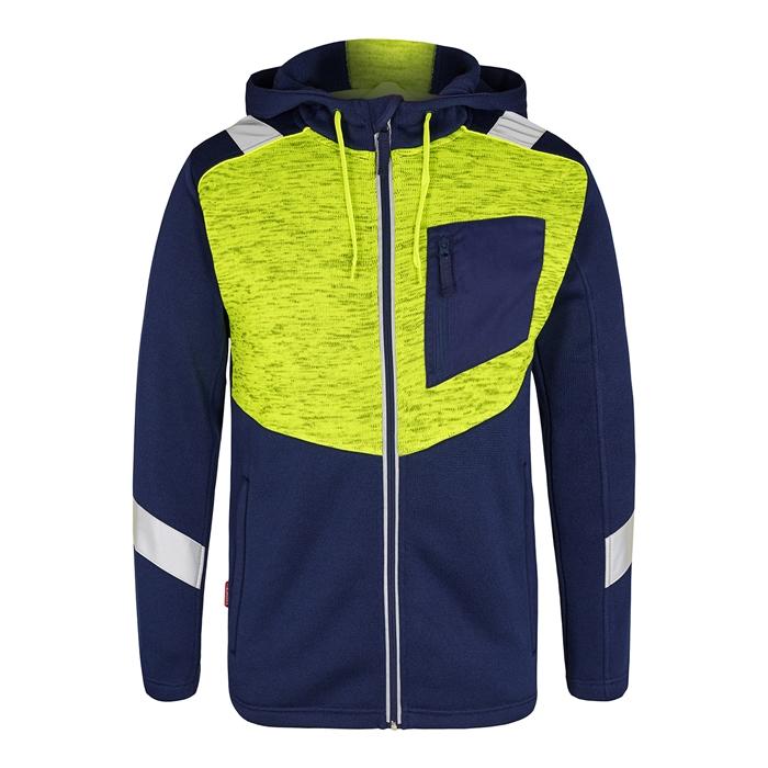 Fe Engel Cargo Strikcardigan – Blå med Gule Detaljer