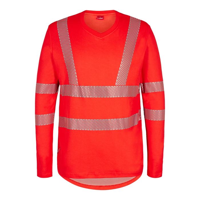 Fe Engel Safety T-Shirt med V-hals - Rød Rabattilbud