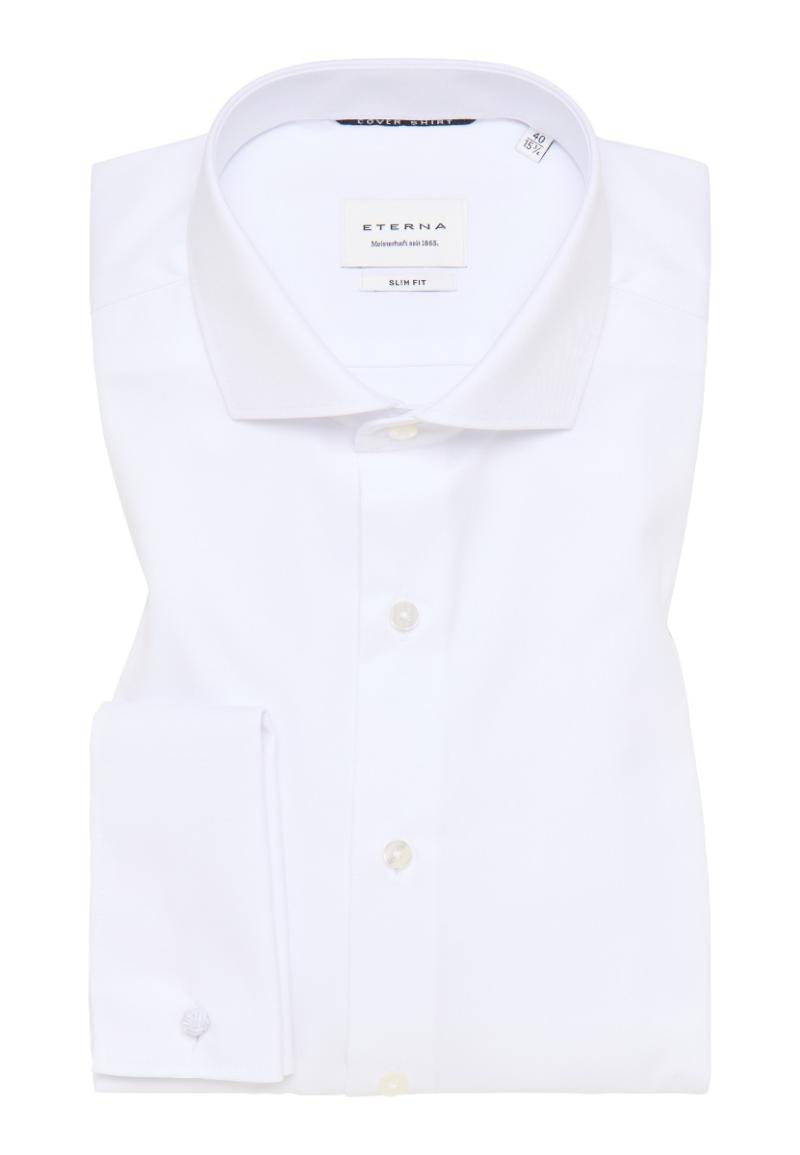 Dobbelt Manchet Slim Fit Skjorte - Hvid Elegance