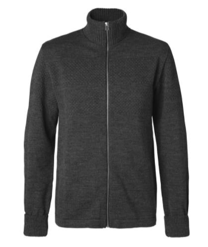 Klemens Zip Cardigan i Charcoal Melange - Stil og Komfort