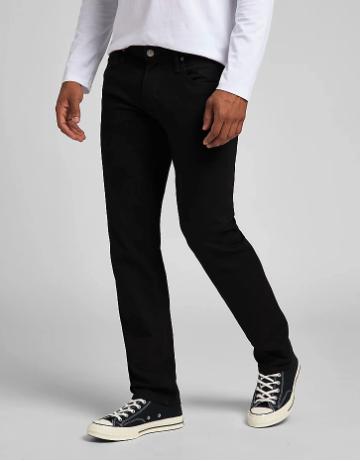 Lee Daren Jeans - Ren Sort Regular Fit Tilbud!