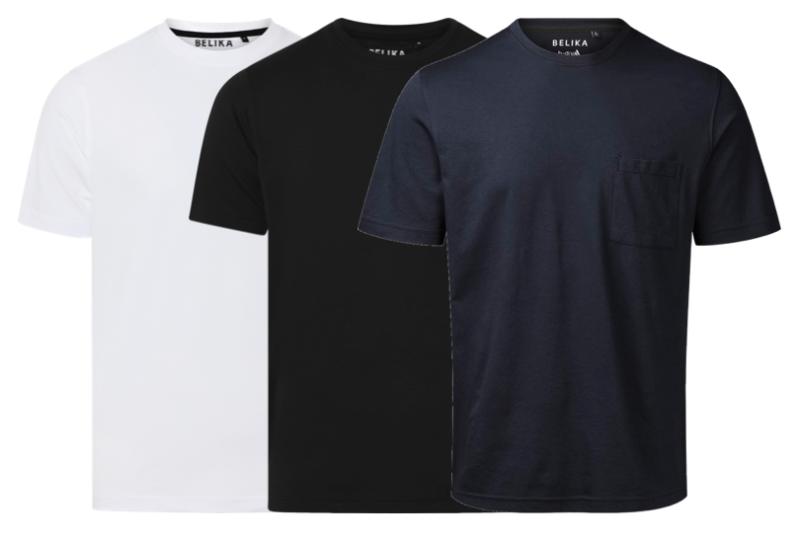 3-Pak Belika VALENCIA B-Dry T-shirts med Brystlomme