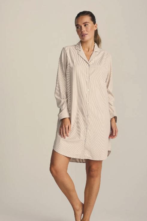 Bambus Pyjamasskjorte fra Jbs Of Denmark - Sandstribet Komfort