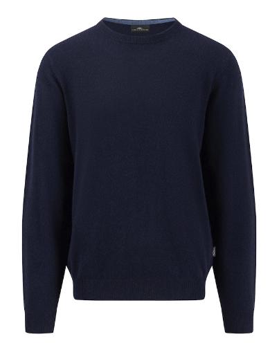 Cashmere Striktrøje i Navy fra Fynch Hatton – Hurtig levering!