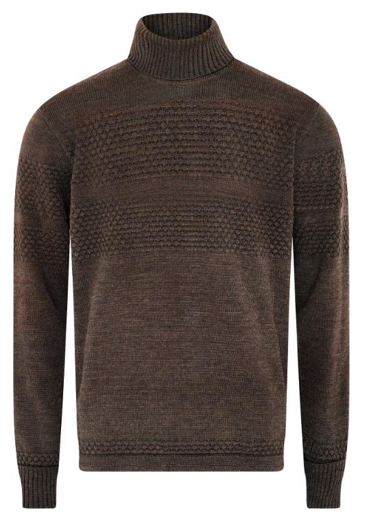 Saltum Rullekrave Sweater 50324 i Mørk Khaki Melange