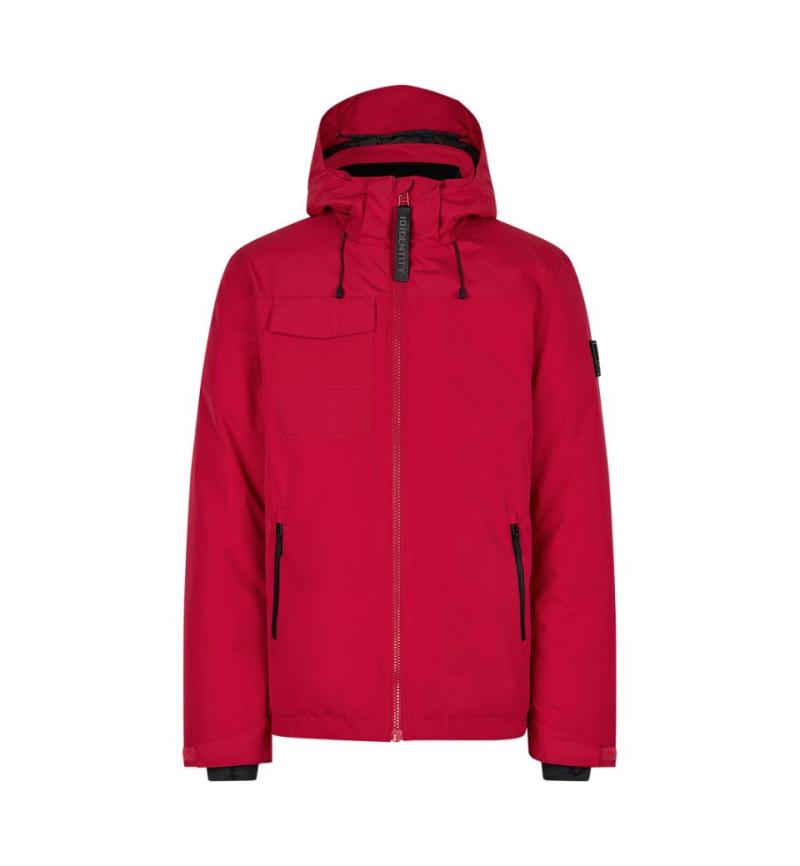 ID Identity Rød Hooded Vinterjakke - Hurtig Levering!