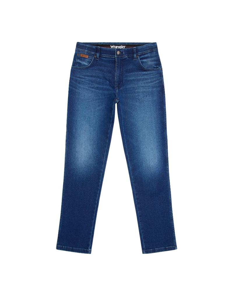 Wrangler Texas Slim Stretch Jeans - Blå med Slid