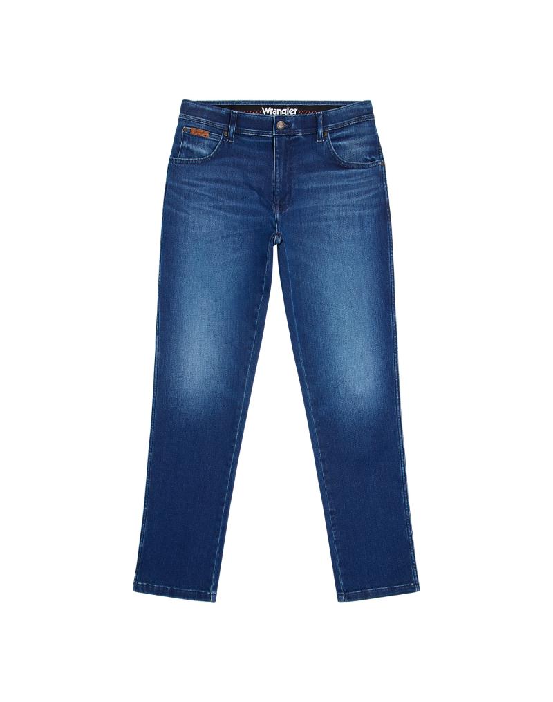 Wrangler Texas Slim Stretch Jeans - Blå med Slid, Stilfuld!