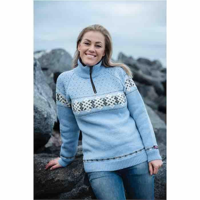 Norsk Uld Sweater med Korte Lynlås - Stilfuld Komfort