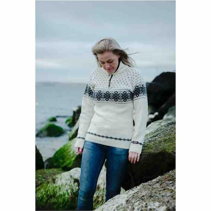 Norsk Uld Sweater med Kort Lynlås - Kvalitet fra Skandinavien