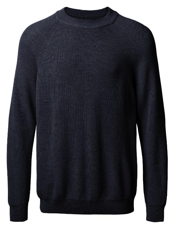 Aalborg Pullover O Neck – Mørk Navy i 100% Bomuld