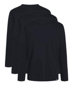 3 Pak Langærmet T-Shirt Thor Organic - Udsalg fra Mads Nørgaard
