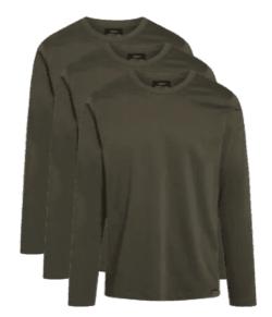 3-Pak Langærmet T-Shirt Thor i Økologisk Bomuld