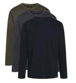 3-Pak Langærmet T-Shirt Thor Organic fra Mads Nørgaard