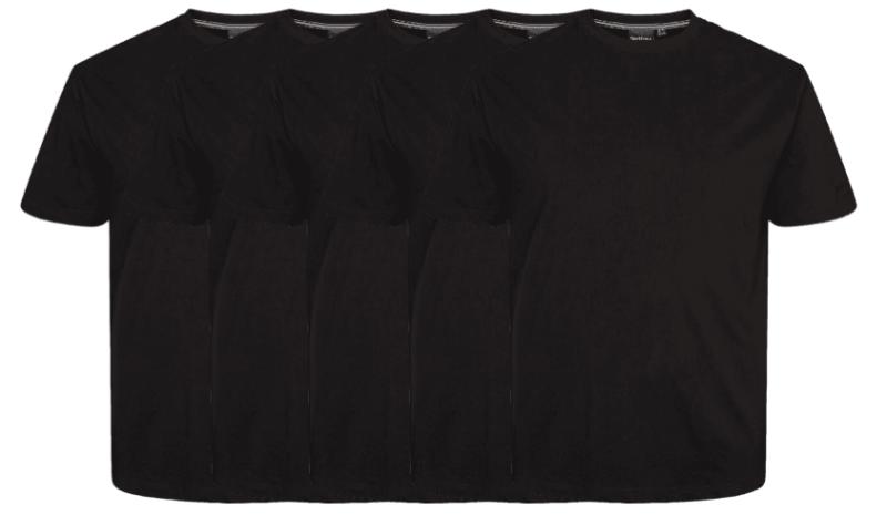 56°4 5-pak T-shirts i sort fra North – Fantastisk tilbud!