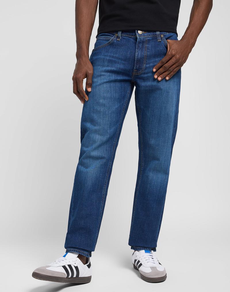 Lee Daren Jeans - Regular Fit i Blå med Slid