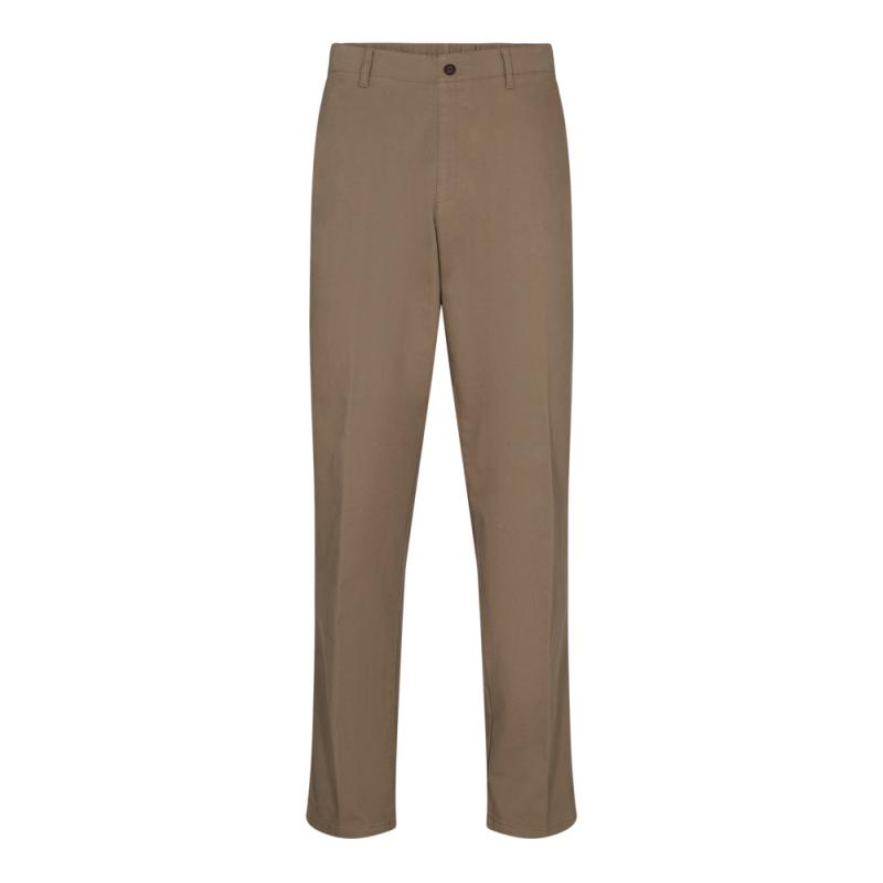 Elegant bukser i mørk sand med elastik - Must-have!