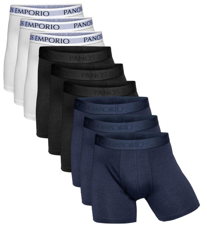 9-Pak Bambus Boxershorts i Hvid/Sort/Navy – Fantastisk Tilbud!