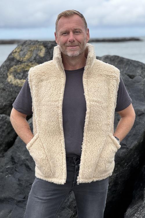Woolwear Of Scandinavia Bodywarmer i Beige - Udsalg!