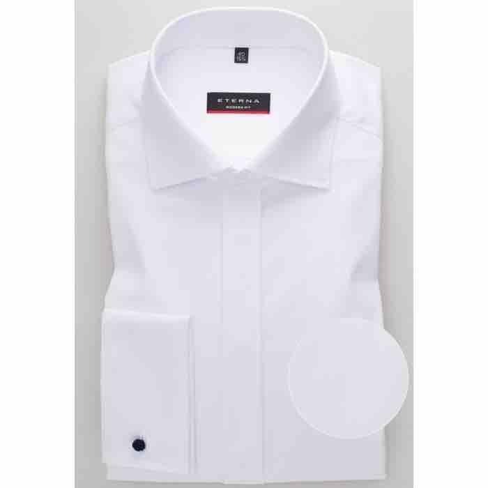 Eterna Hvid Smoking Skjorte - Modern Fit, Strygefri