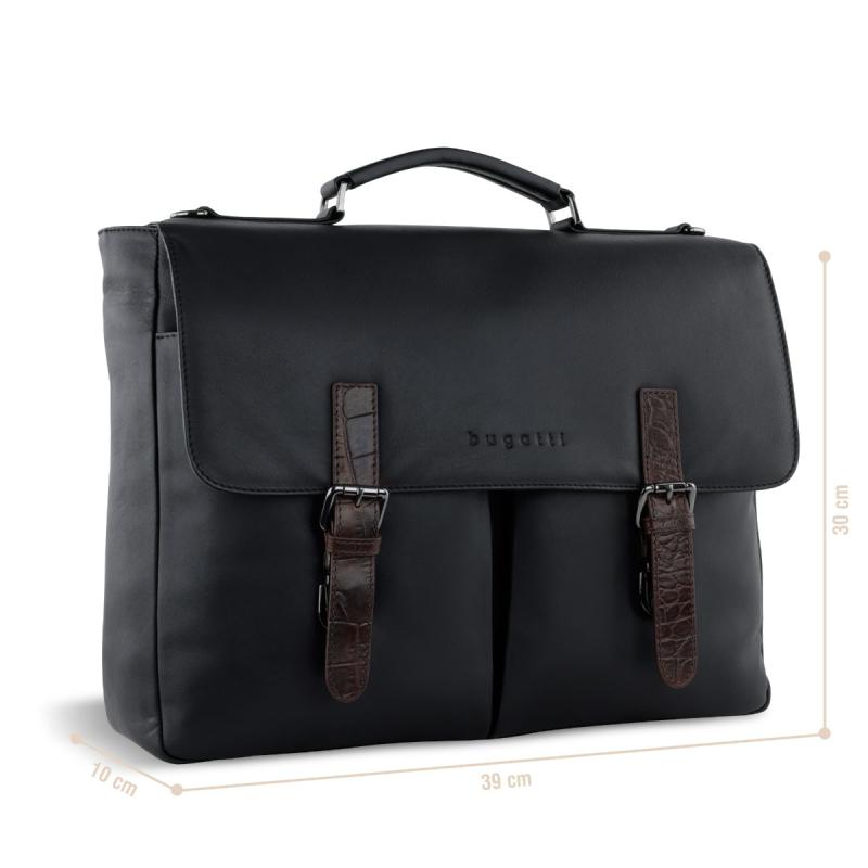 Bugatti Corso Deluxe Black Aktetaske - Kvalitetslæder