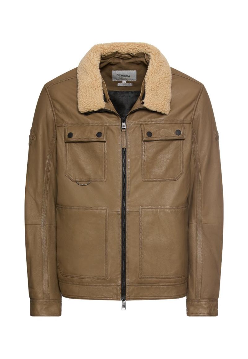 Camel Active Læderjakke i Sepia Brown – Hurtig Levering!