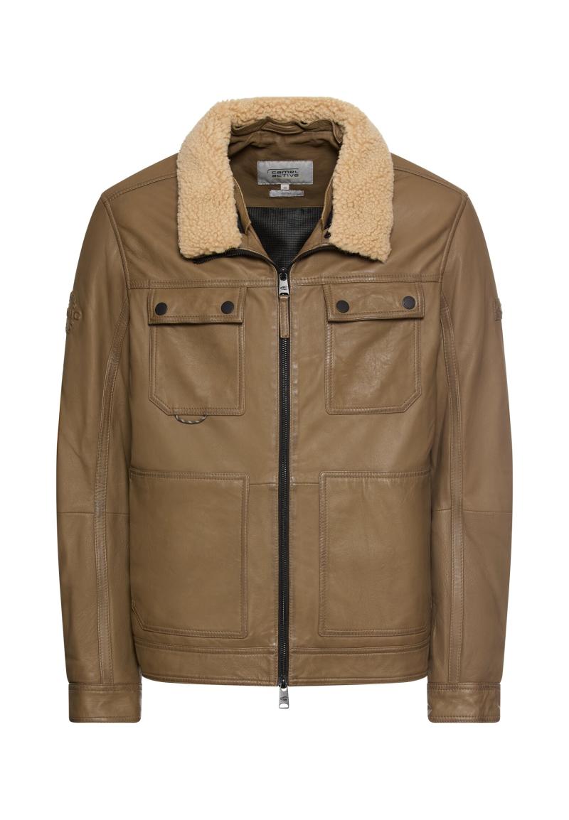 Camel Active Læderjakke i Sepia Brown - Hurtig Levering!
