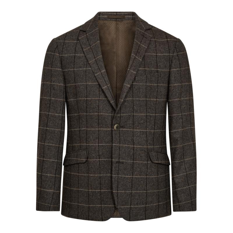 Moderne Lys Brun Tjek Blazer fra Sunwill - Must-Have!
