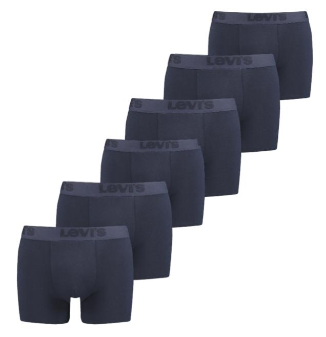 6-pak Navy Boxer Briefs fra Levi's – Komfortabelt Undertøj