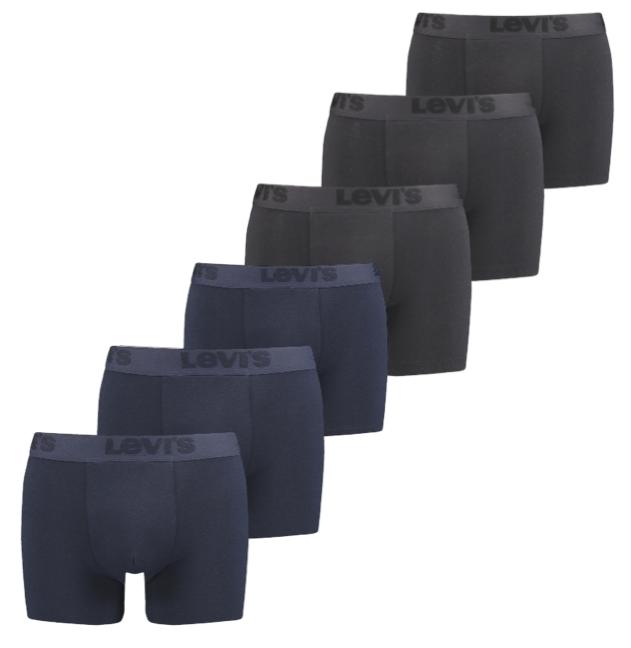 6-Pak Boxer Briefs i Sort og Marineblå fra Levi's