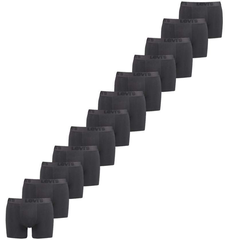 12 Pack Boxer Briefs Black Large fra Levi's