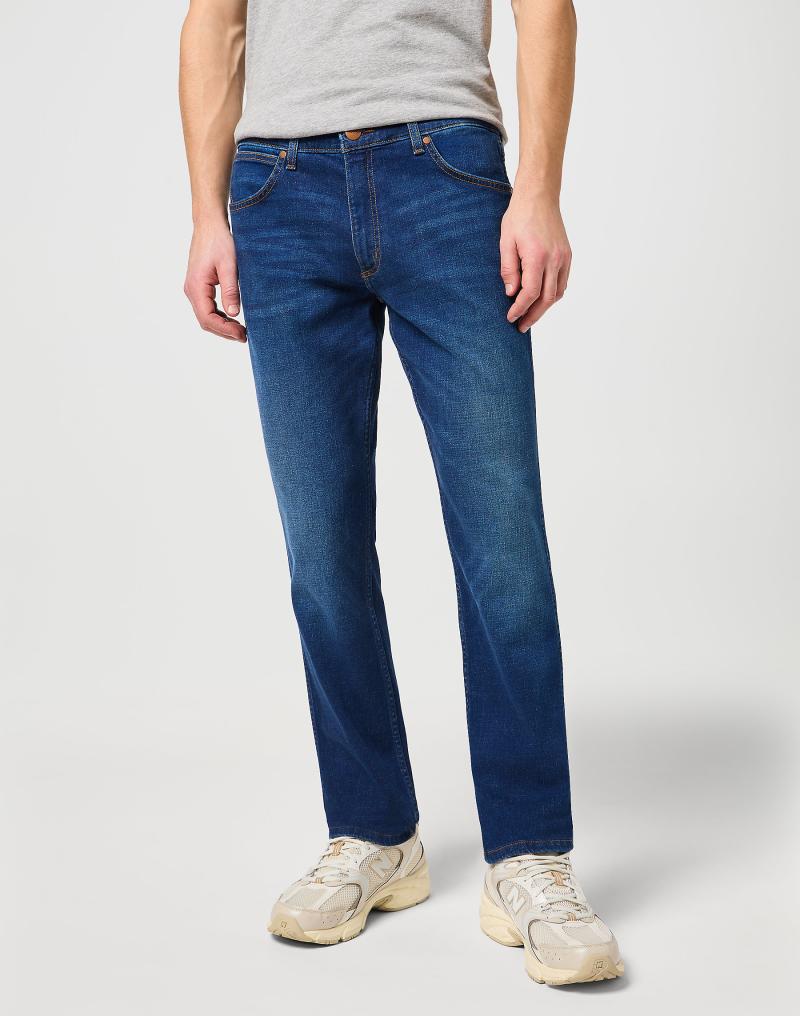 Wrangler Greensboro Stretch Jeans - Blå Lynlåsmodel