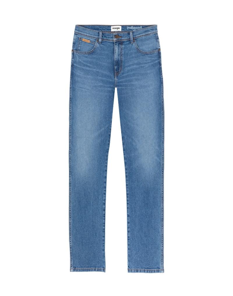 Wrangler Texas Slim Stretch Jeans - Blå med slid