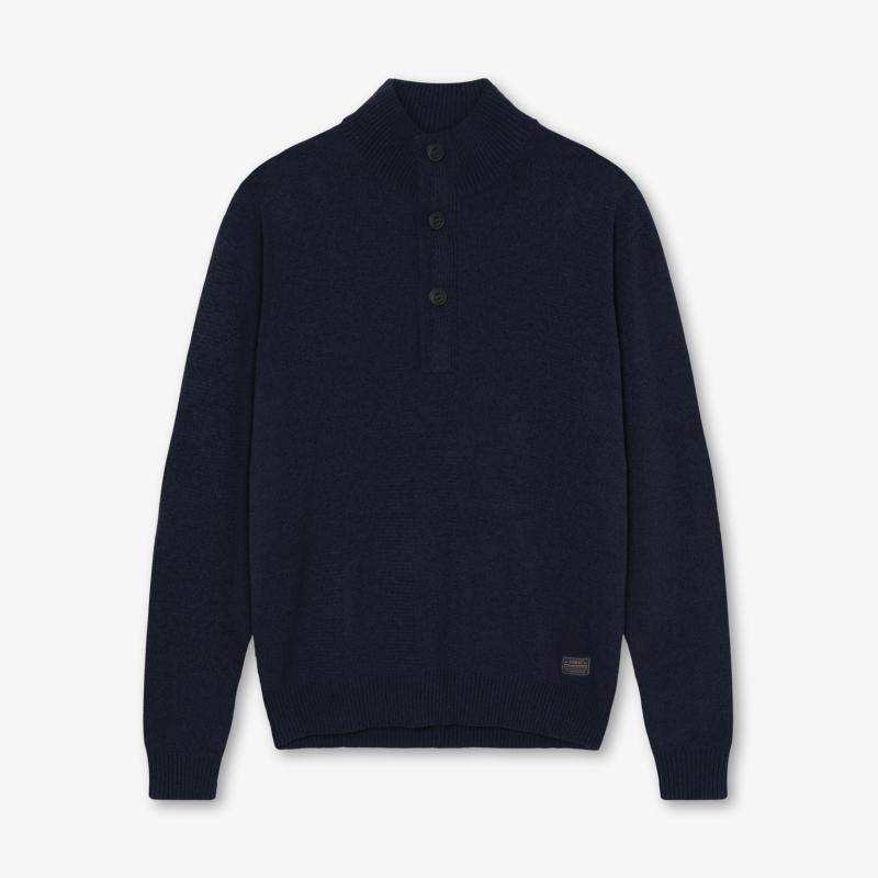 Strik Upton High Neck Sweatshirt - Deep Marine Tilbud!