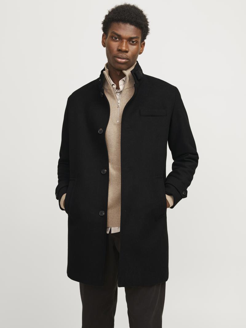 Uldfrakke fra Jack & Jones - Sort tilbud!