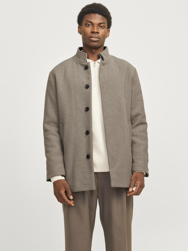 Uldjakke i Greige fra Jack & Jones – Hurtig levering!