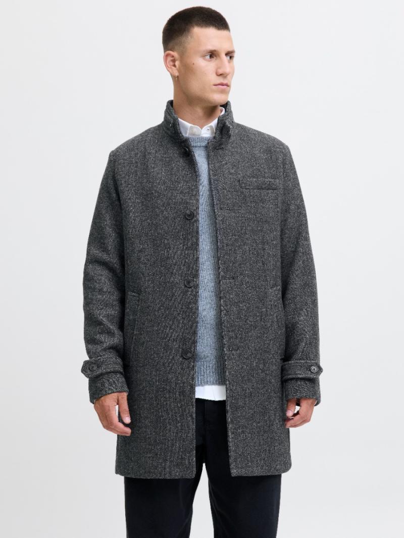 Mørkegrå uldfrakke fra Jack & Jones - Hurtig levering!