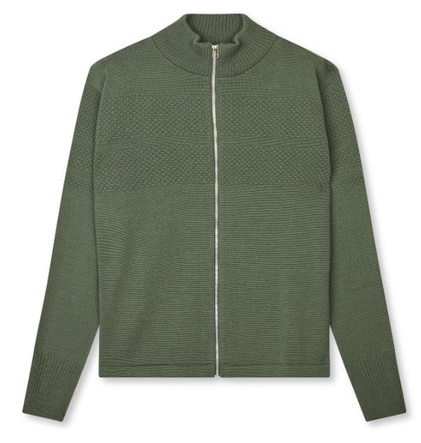 Klemens Zip Cardigan i Four Leaf Clover fra Mads Nørgaard