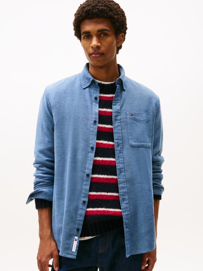 Tommy Hilfiger Flannel Skjorte i Blå - Hurtig Levering!