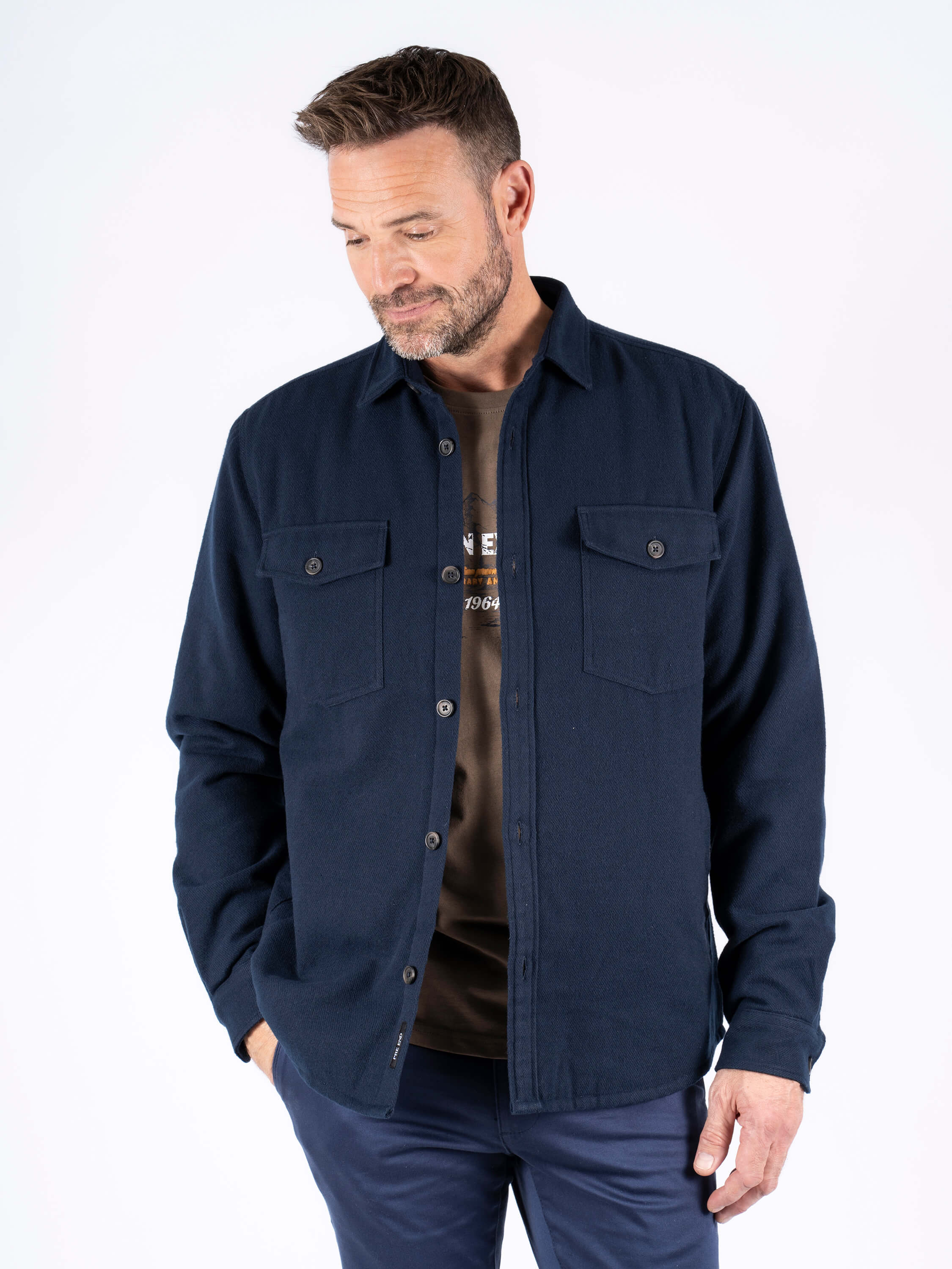 Of Denmark Overshirt i Navy fra Pre End - Hurtig levering!