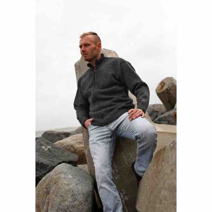Strik Cardigan med lynlås fra Wool Of Scandinavia