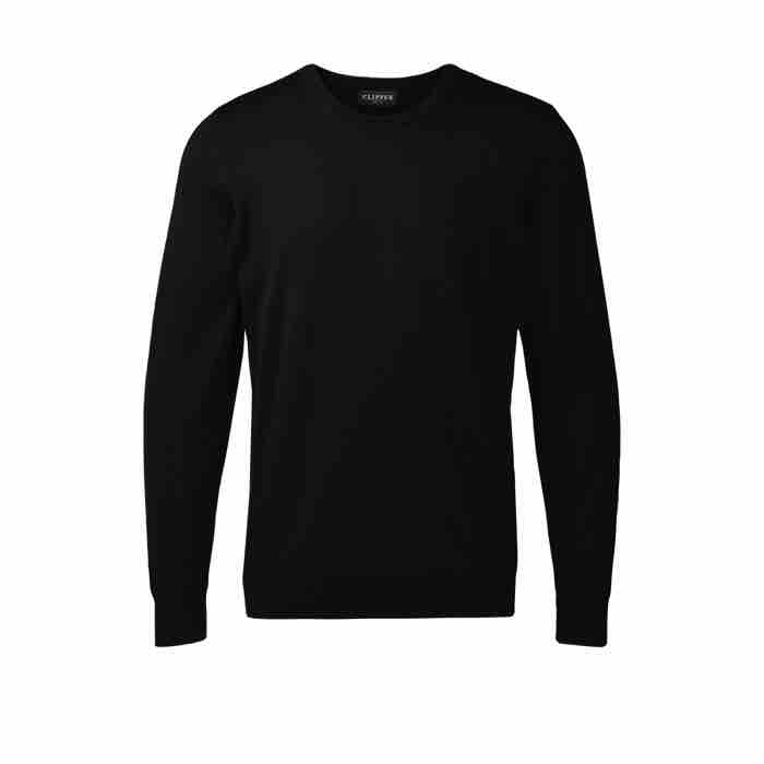 Milan O-hals Pullover i Sort fra Clipper - Hurtig Levering!