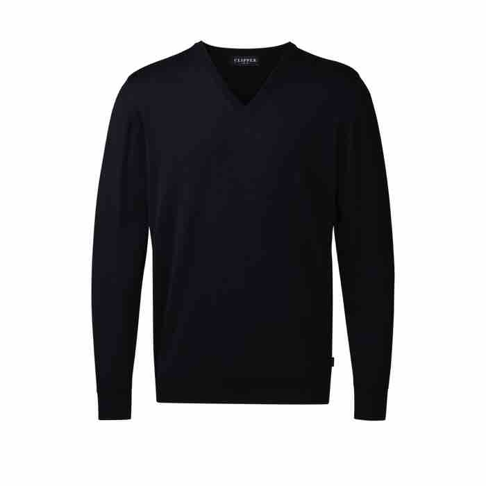 Milan V-Hals Pullover i Mørk Navy fra Clipper