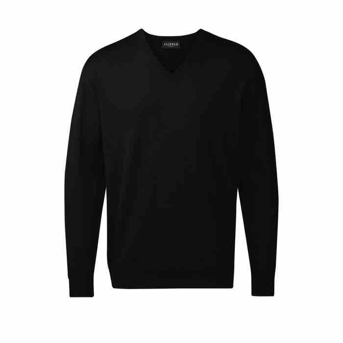 Milan V-Hals Pullover i Sort fra Clipper - Hurtig Levering!