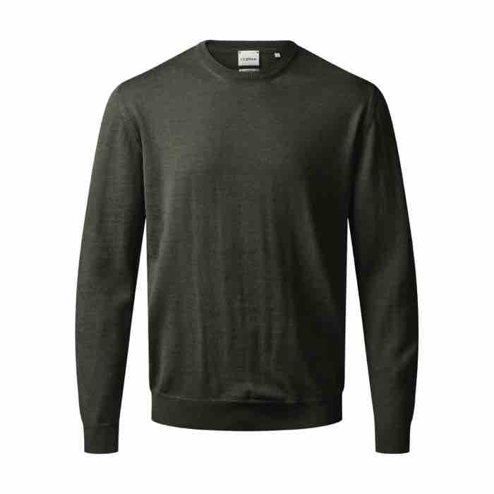 Turin Pullover O Neck 50111 i Army Melange fra Clipper